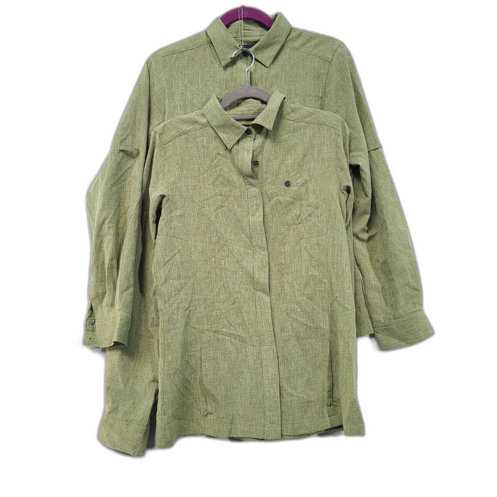 Bundle x2 Eastern Mountain Sports Green Hiking Vented Adult 3/4 Sleeve Shirts S